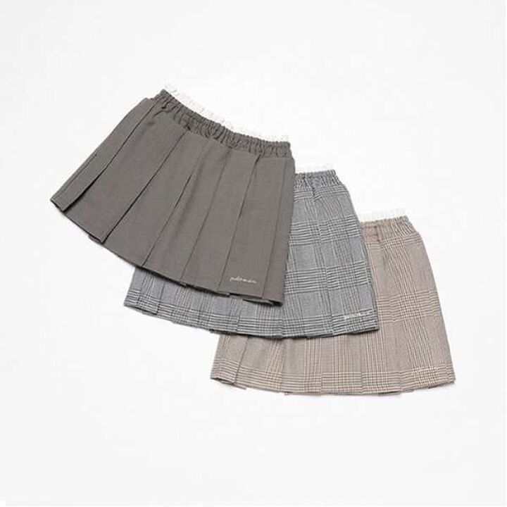 [Link] Double Waist Pleated Skirt-Pants,Brown, medium image number 5