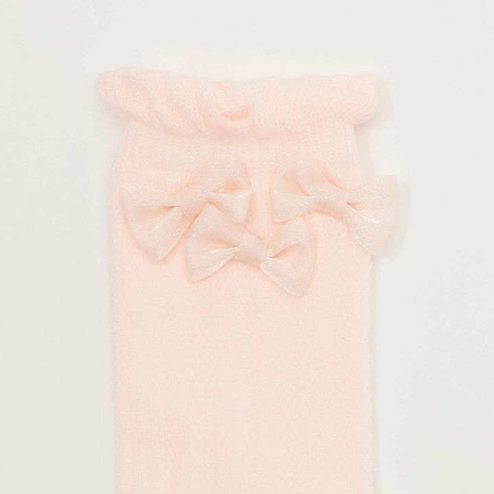 Ribbon Full Knee-High Socks,Off white, medium image number 1