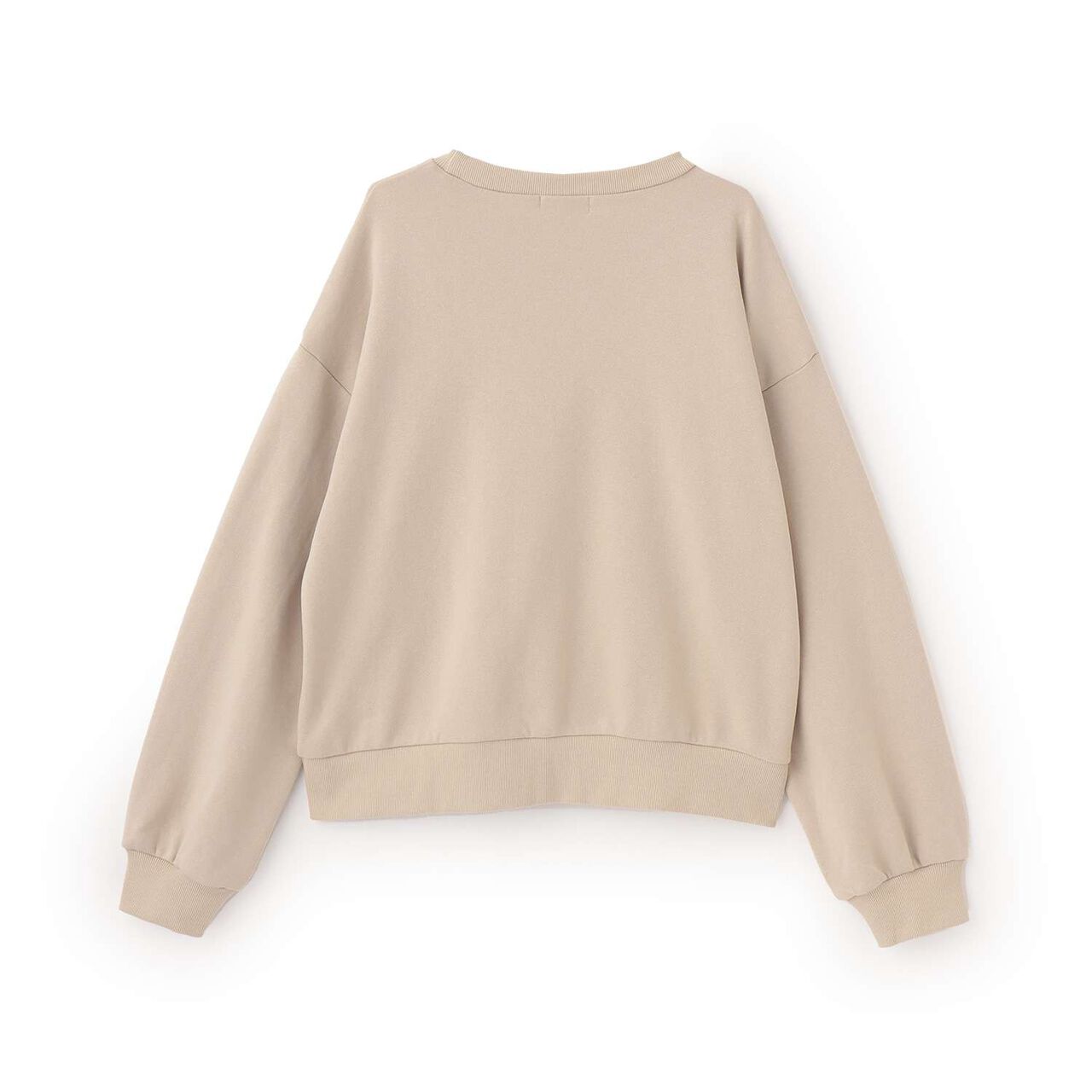 [Instant Cute Top] 3D Logo Embroidery Basic Sweatshirt,Off white, large image number 13