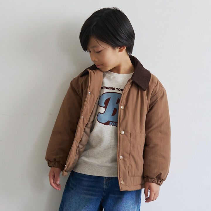 Corduroy Collar Padded Jacket,, medium