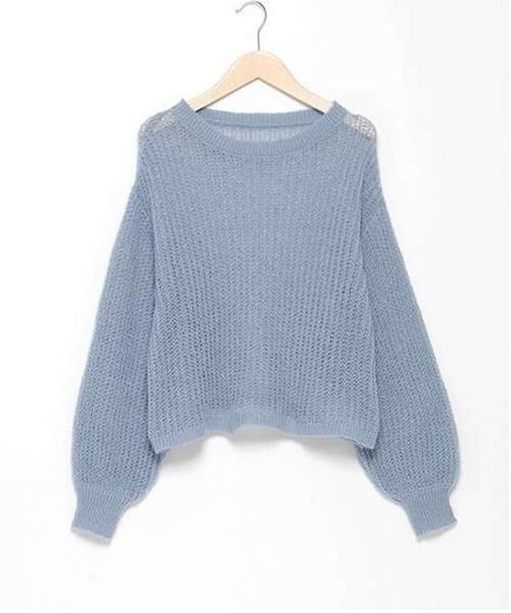 Mesh Knitwear,Charcoal gray, medium image number 11