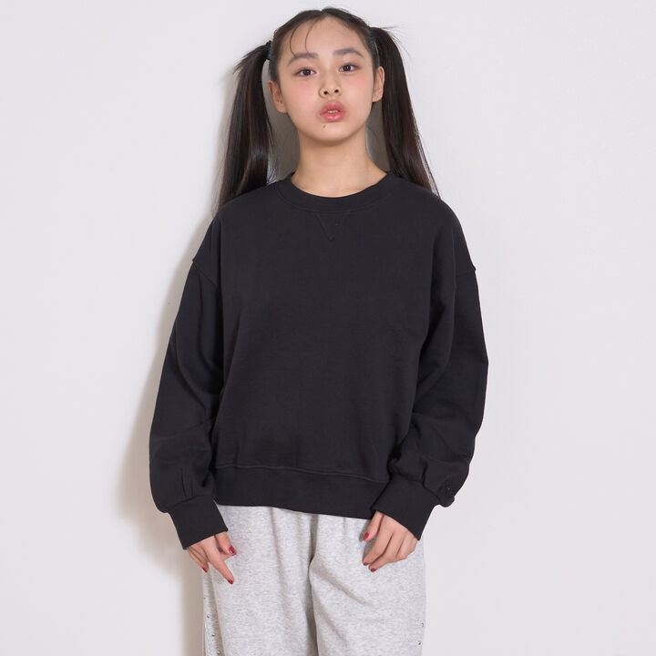 Wool Lined 100% Cotton Sweatshirt,Black, medium image number 6