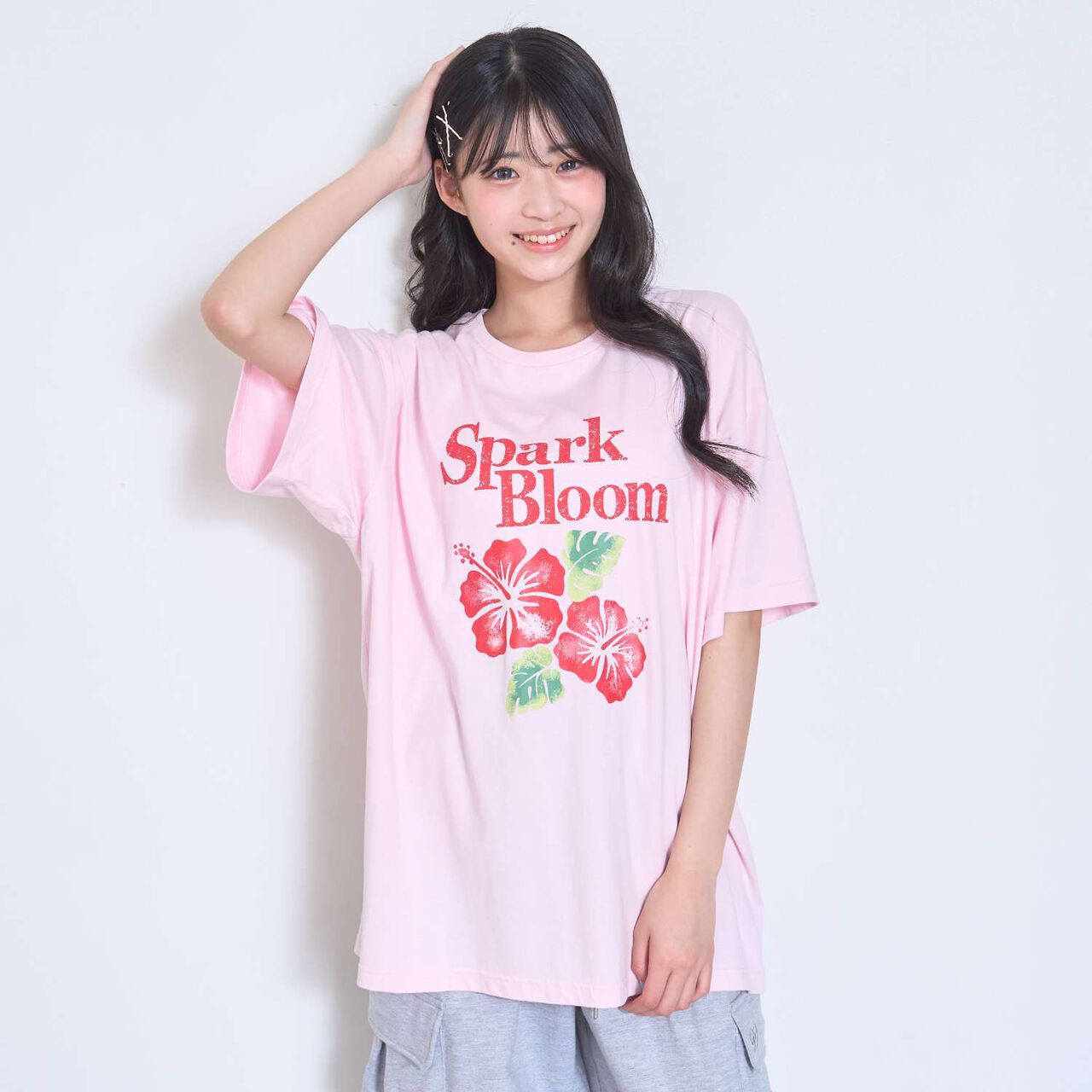[100% Cotton / GOOD PRICE] Assorted Motif Loose Half Sleeve T-Shirt,Red, large image number 6