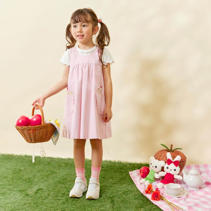 All-Over Pattern Lawn &times; Chambray Reversible Jumper Skirt,Blue, medium image number 18