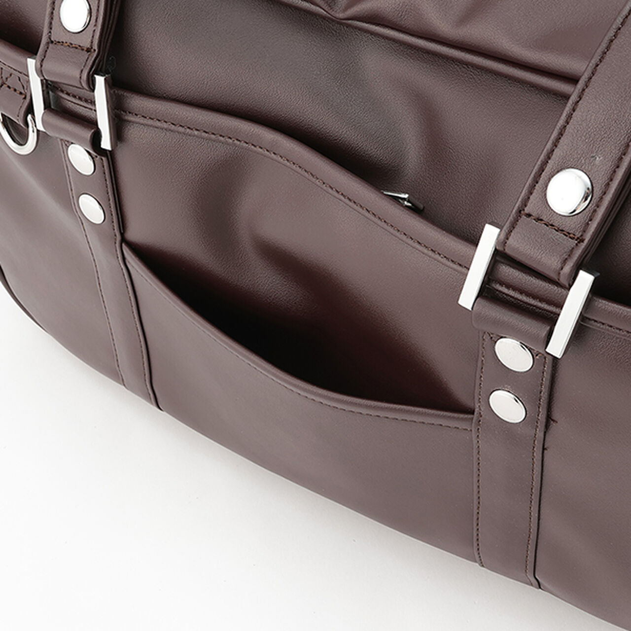 Synthetic Leather School Bag,Black, large image number 7