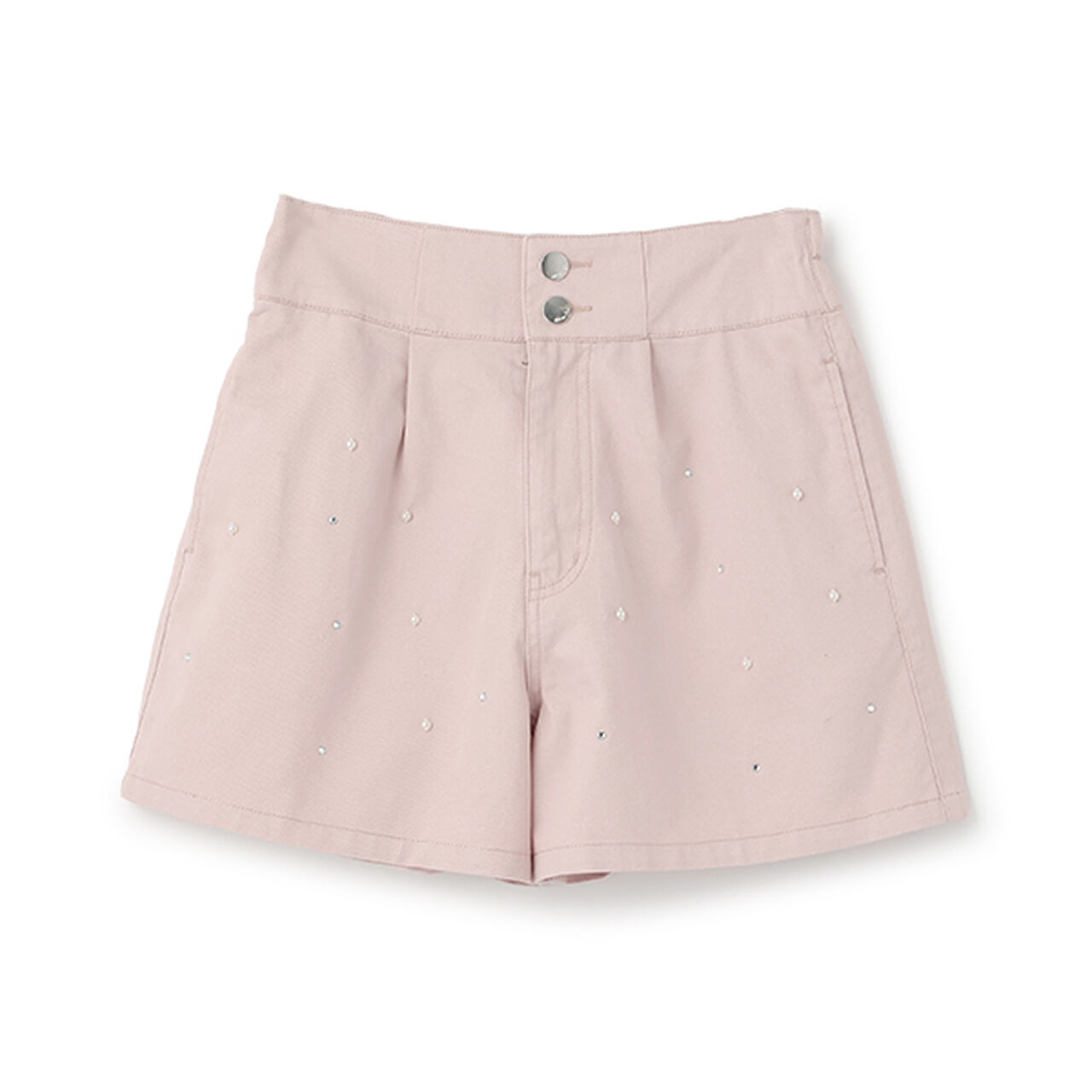 High-Waisted Shorts with Pearls & Rhinestones,Purple, large image number 11