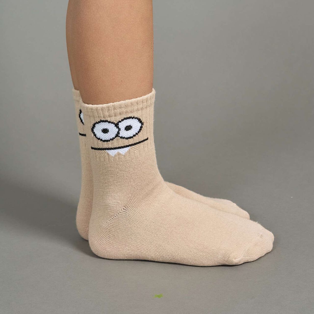 Funny Face Crew Socks,Yellow, large image number 13