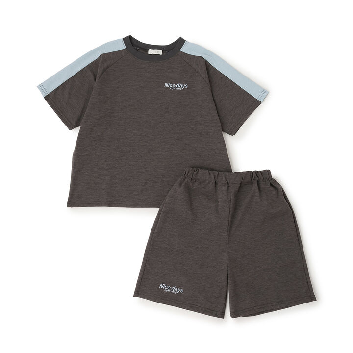 [Land and Water Use] Outfit Set: T-Shirt & Pants,Charcoal gray, medium image number 2