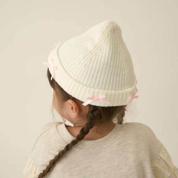 Ribbon Flower Assortment Knit Cap,Sax blue, medium image number 3