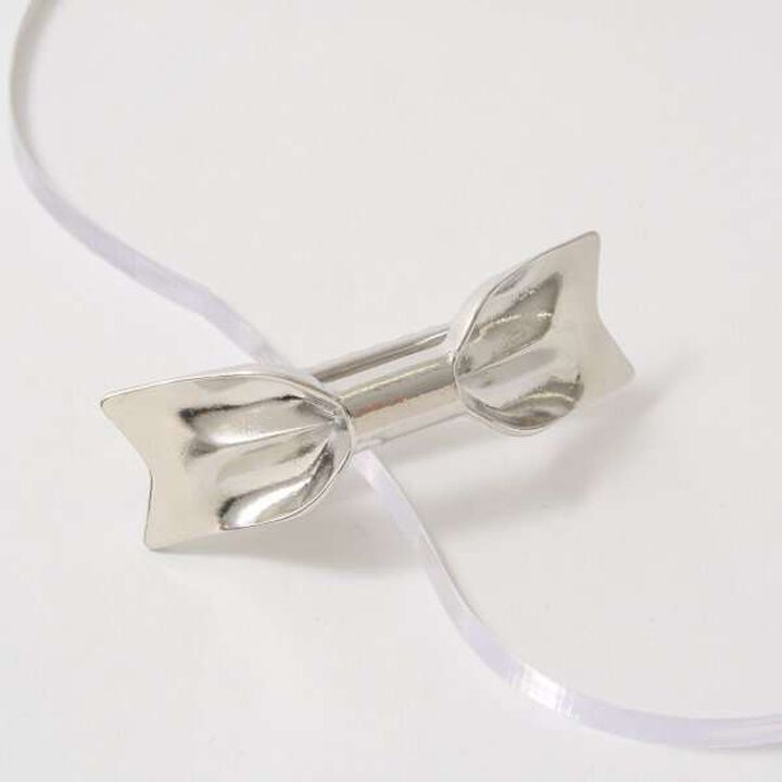 Ribbon-Shaped Hair Clip,Gold, medium image number 5