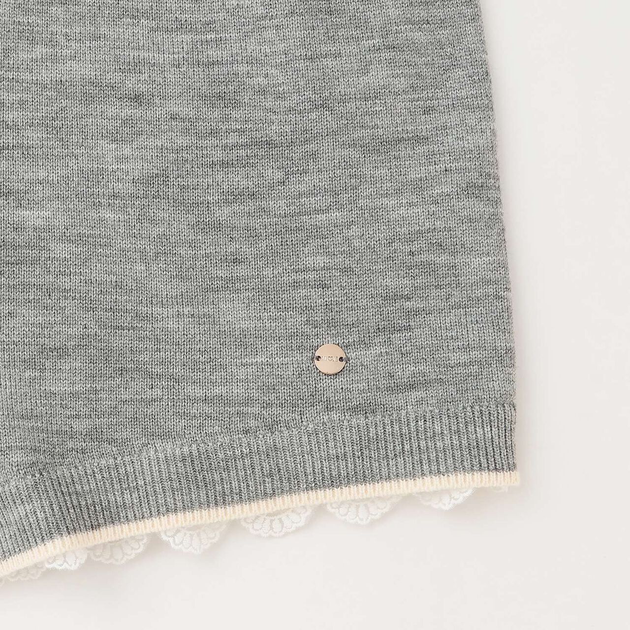 Lace Knit Shorts,Gray, large image number 4