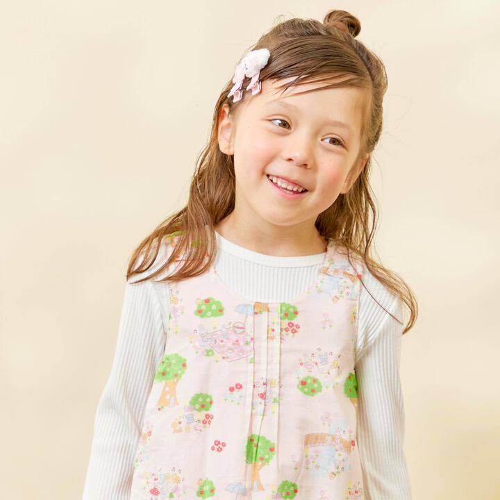 All-Over Pattern Lawn &times; Chambray Reversible Jumper Skirt,Blue, medium image number 16