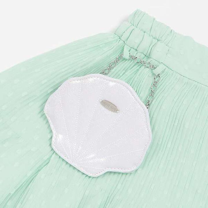 Accordion Pleated Skirt with Shell Pouch,Mint, medium image number 14