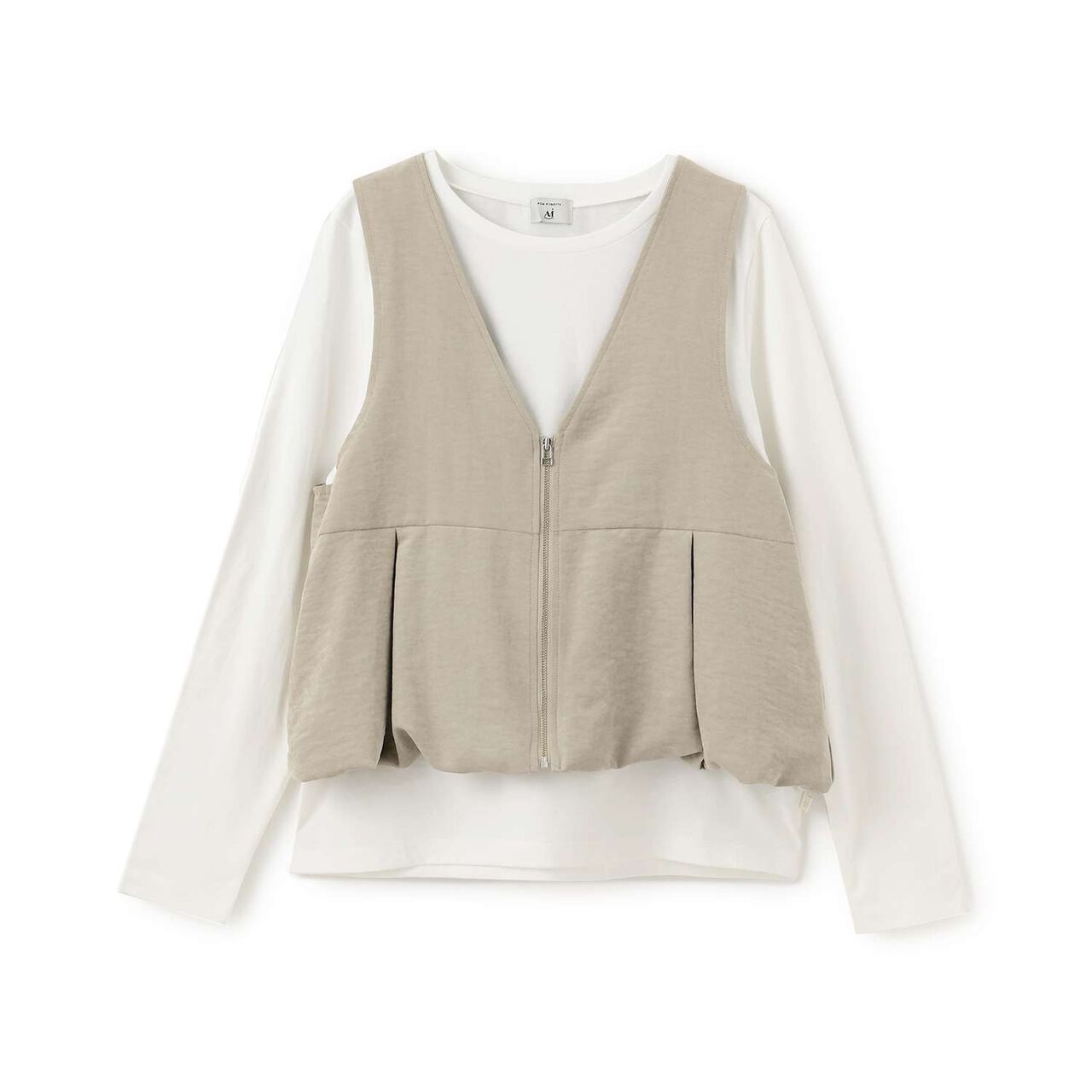 [AMI] Balloon Vest × Long Sleeve T-Shirt Set,Beige, large image number 11
