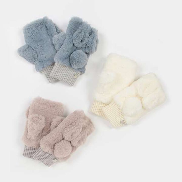 Fluffy Bunny Gloves,Ivory, medium image number 6