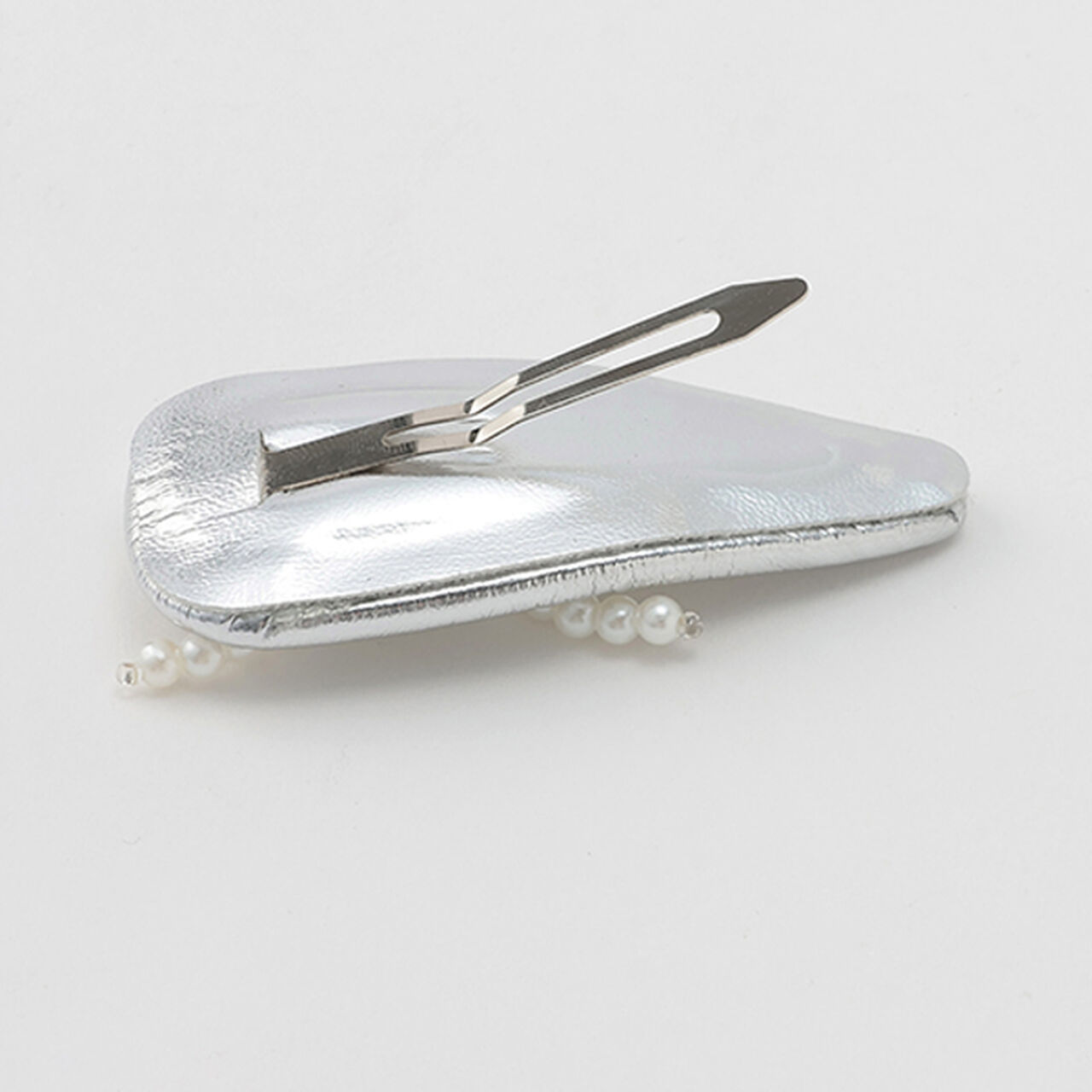 Pearl Ribbon Hairpin,Silver, large image number 1