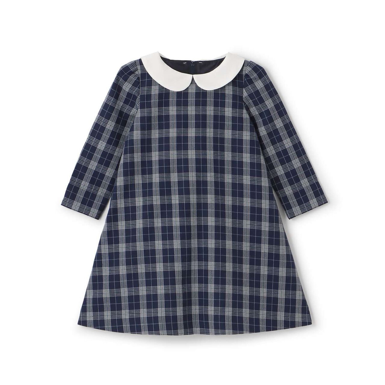 Semi-Formal Collared Long-Sleeve One-Piece Dress,Beige, large image number 4