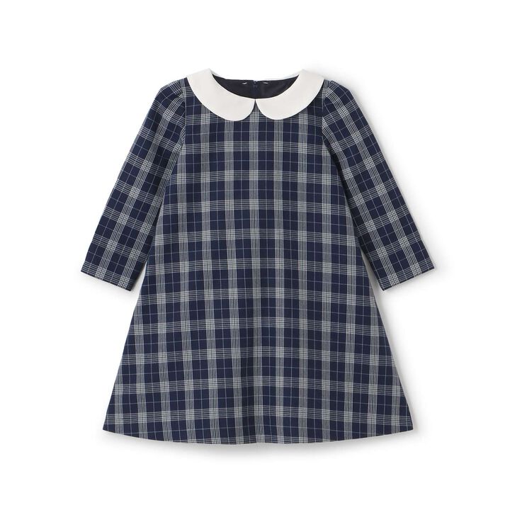 Semi-Formal Collared Long-Sleeve One-Piece Dress,Beige, medium image number 4