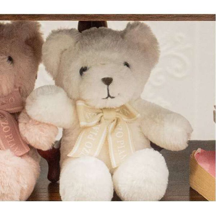 Bear Plush Toy Pass Case,Light beige, medium image number 4