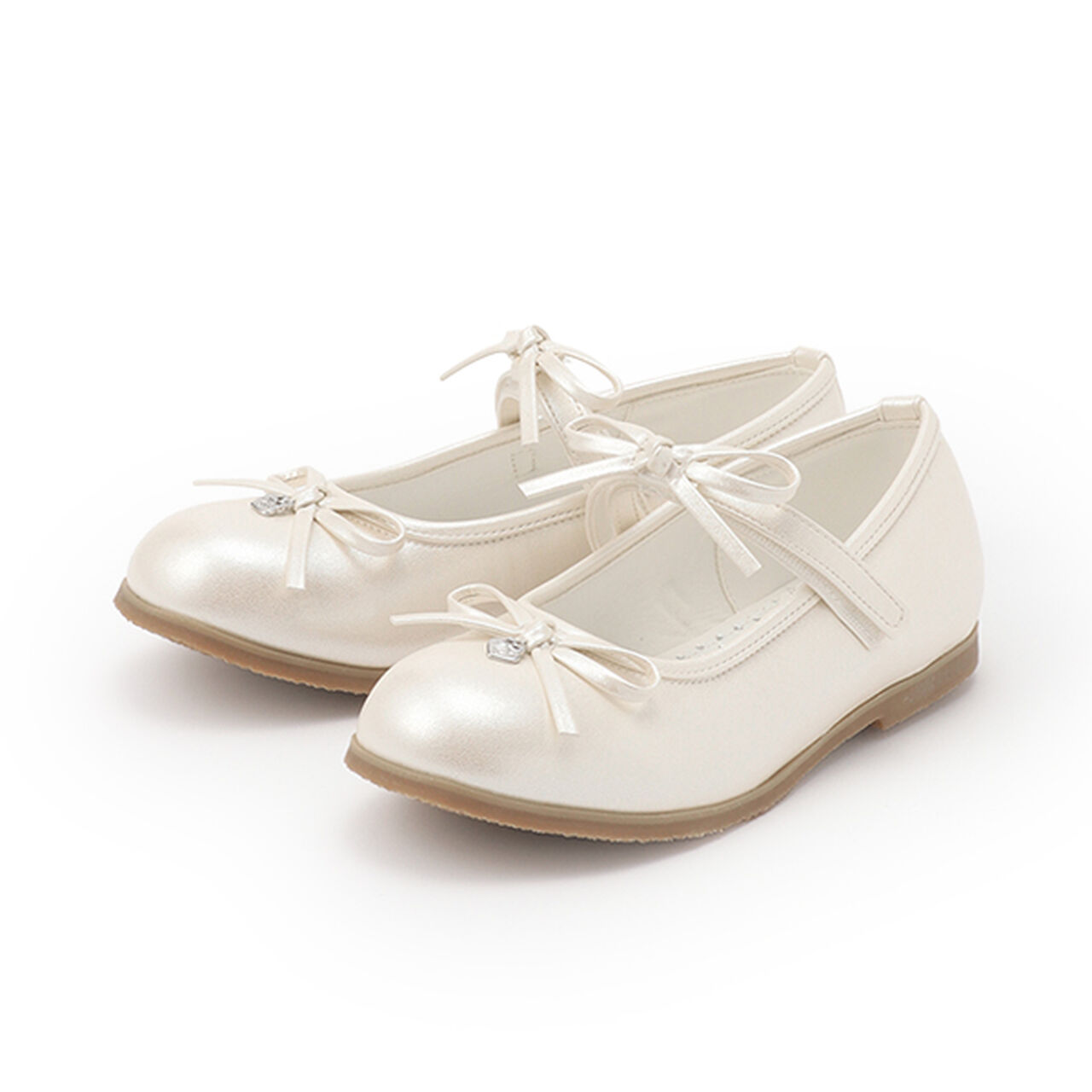 Ribbon Ballet Shoes,Off white, large image number 0