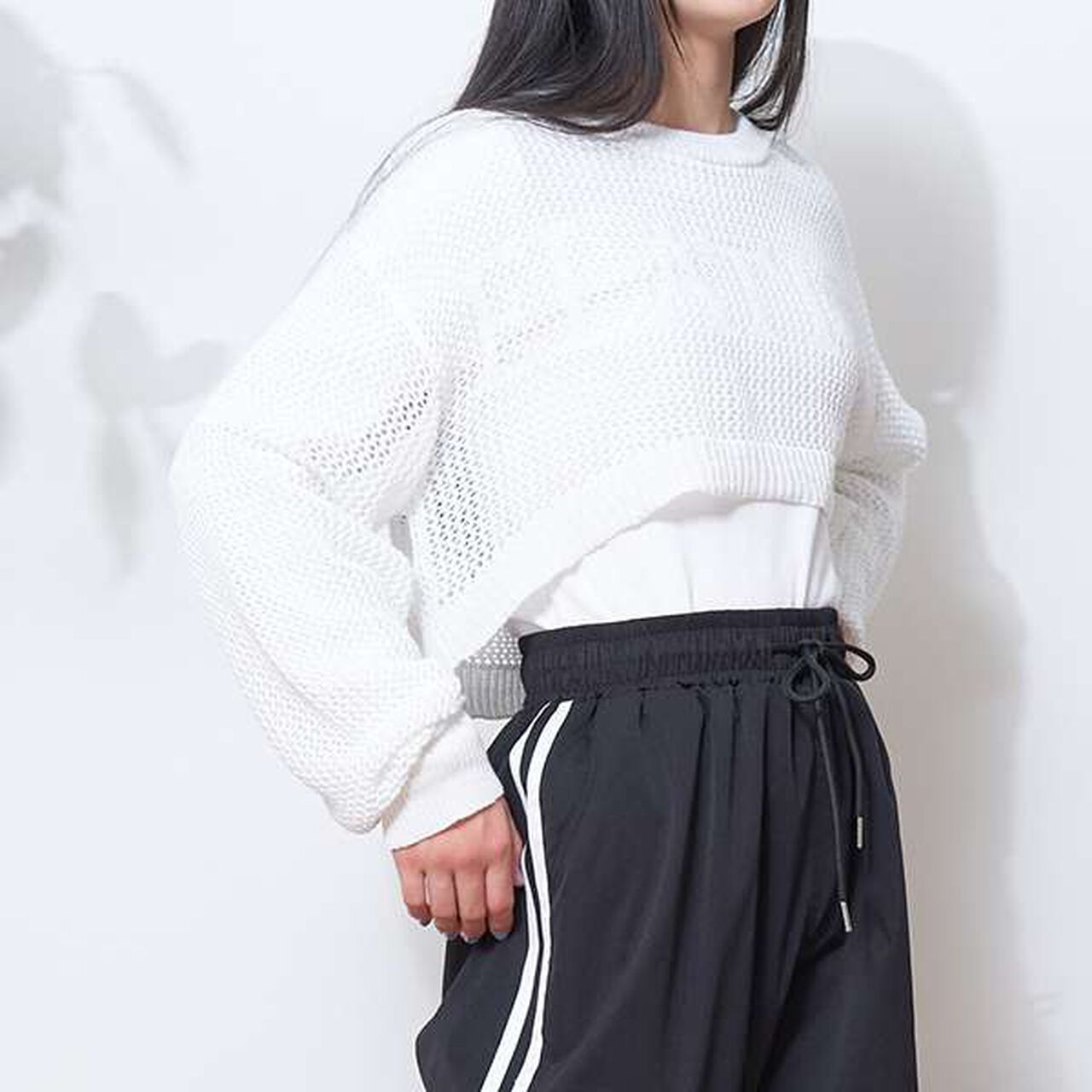 LTXC - Mesh Knit with Inner Layer,Black, large image number 9