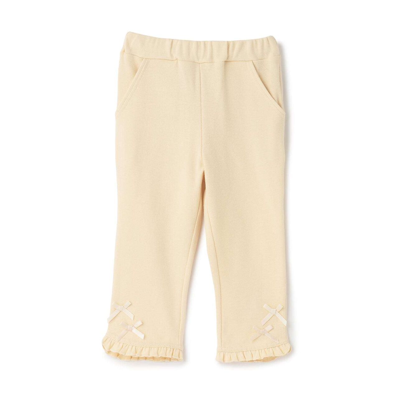 [Tomo Pants] Stain Resistant UV Cool Touch Round-Hem Frill 3/4 Capri Pants for Girls,Salmon pink, large image number 5