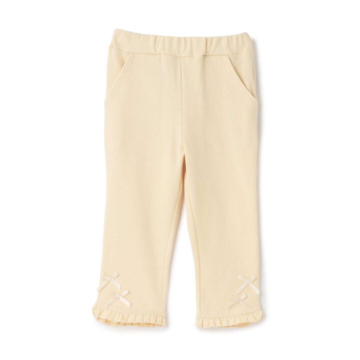 [Tomo Pants] Stain Resistant UV Cool Touch Round-Hem Frill 3/4 Capri Pants for Girls,Salmon pink, medium image number 5