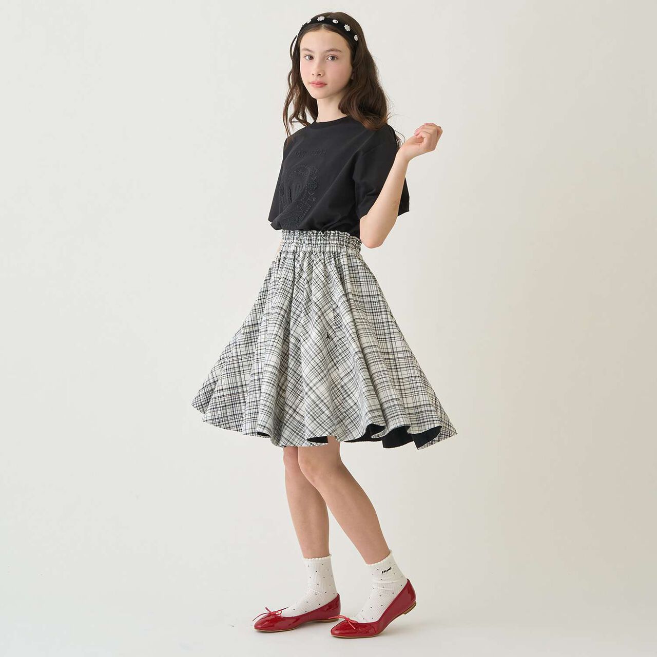 [130cm Available] Circular Skirt with Cool Touch Inner Pants Set,Off white, large image number 17