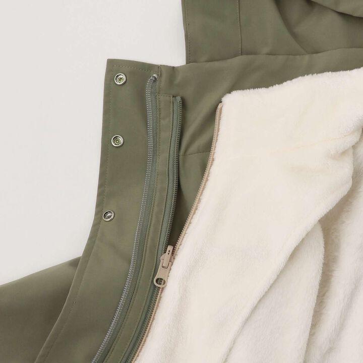 Water-Repellent Logo Ribbon 3-Way Mountain Parka,Beige, medium image number 13