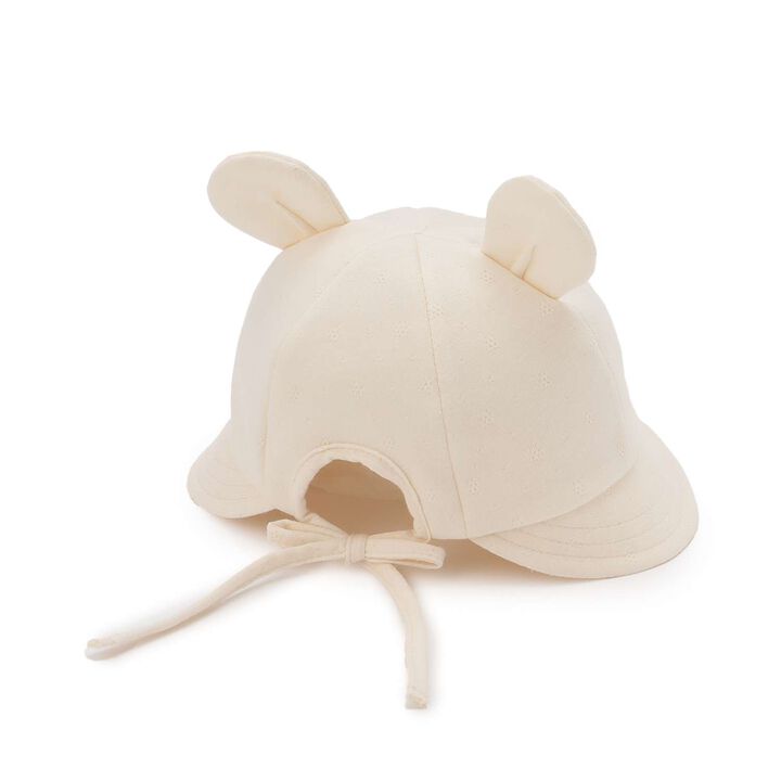 ☆Organic Bear Ear Hat [Made in Japan],Pearl white, medium image number 1