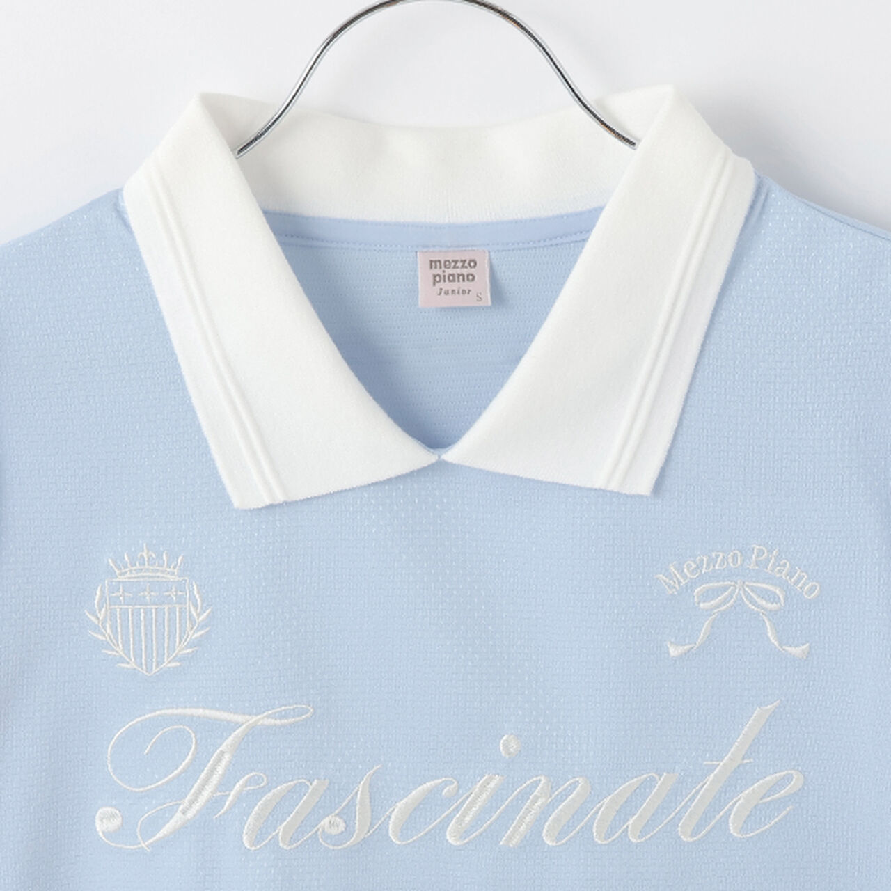 [UV Protection & Cool Touch] Collared Top,Sax blue, large image number 6