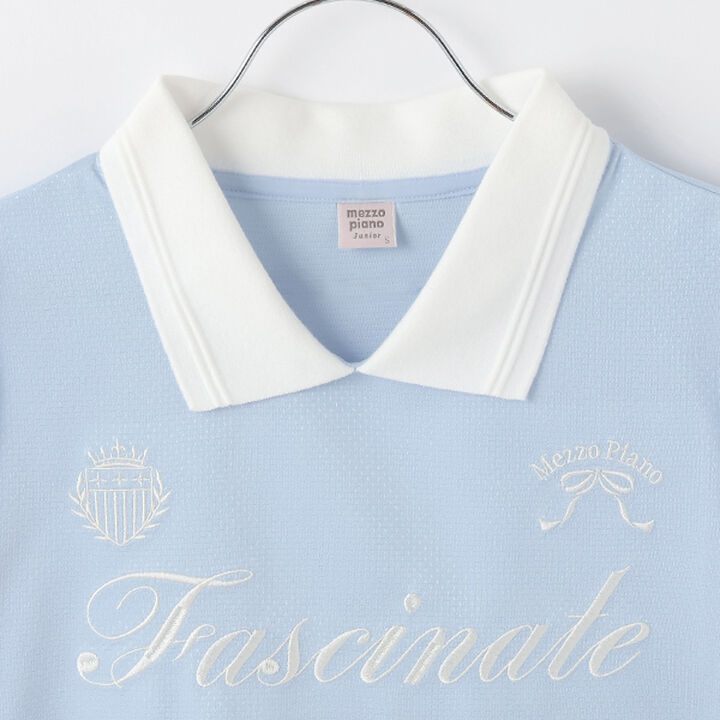 [UV Protection & Cool Touch] Collared Top,Sax blue, medium image number 6