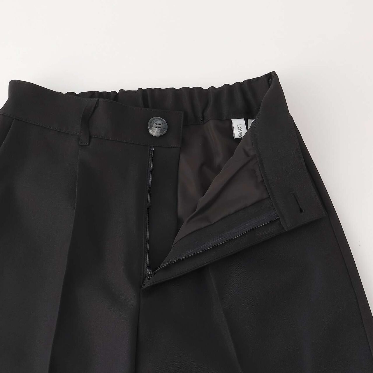 [Graduation Attire] Tuck Wide Pants,Black, large image number 7