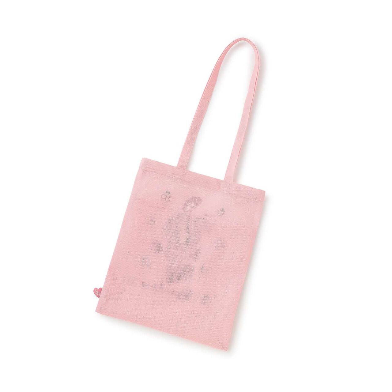 Berrie-chan Embroidered Mesh Tote,Pink, large image number 2