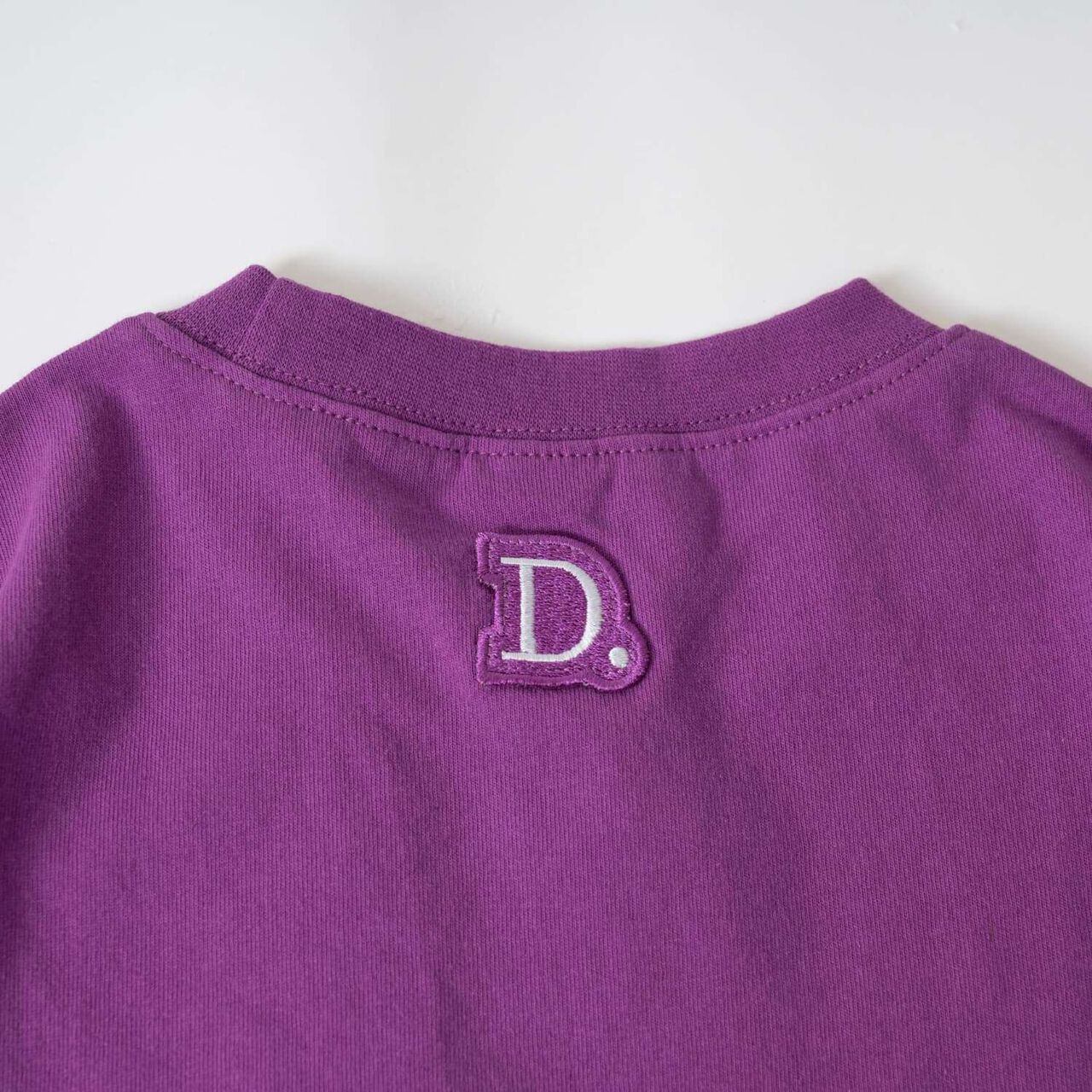 [USA Cotton] Chain Stitch Logo Wide Long Sleeve T-Shirt,Black, large image number 12