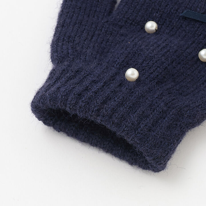 Pearl Ribbon Gloves,Ivory, medium image number 2