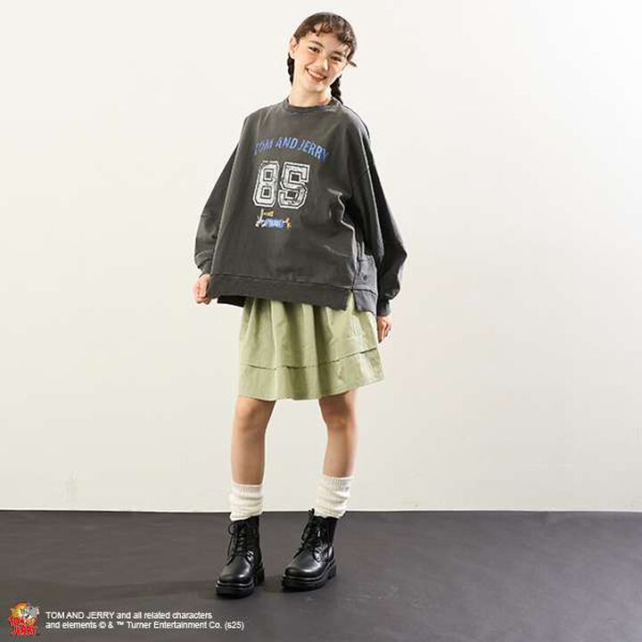 [AMI] Water-Repellent Waist Rib Hem Tuck Skirt,Olive, medium image number 7