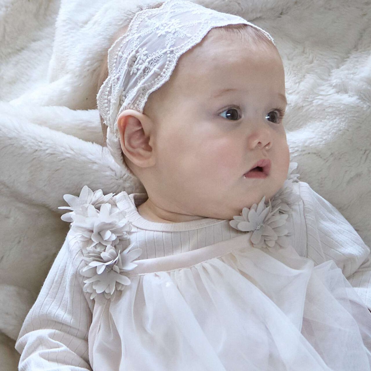 Flower Tulle Long-Sleeve OP Set,Light pink, large image number 1