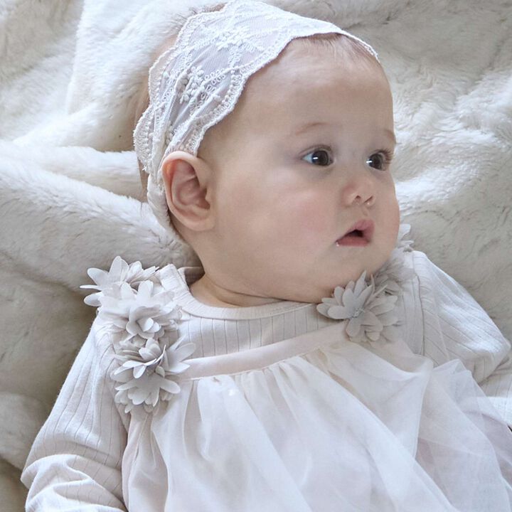 Flower Tulle Long-Sleeve OP Set,Light pink, medium image number 1