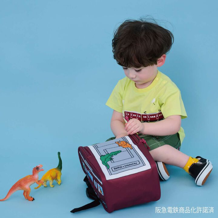 Hankyu Train Backpack,Deep red, medium image number 14