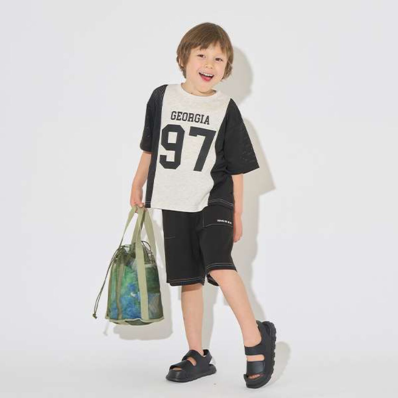 [Kaiteki Tenjiku] Bi-Color Big T-Shirt,Smoke white, large image number 18