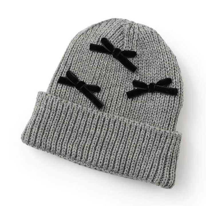 Ribbon Knit Hat,Ivory, medium image number 7