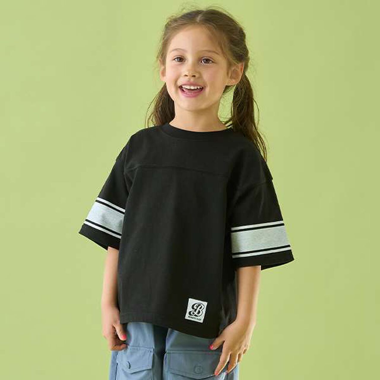 [Reversible] Line Print T-Shirt (Comfortable Jersey Fabric),Deep blue, large image number 41