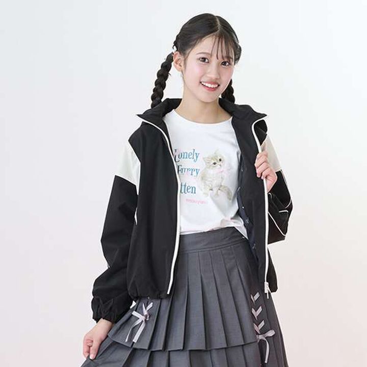 Water-Repellent Color Block Track Jacket,Black, medium image number 17