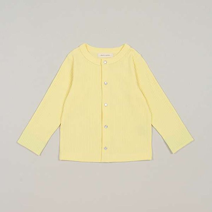 Ribbed Cardigan,Lemon yellow, medium image number 9