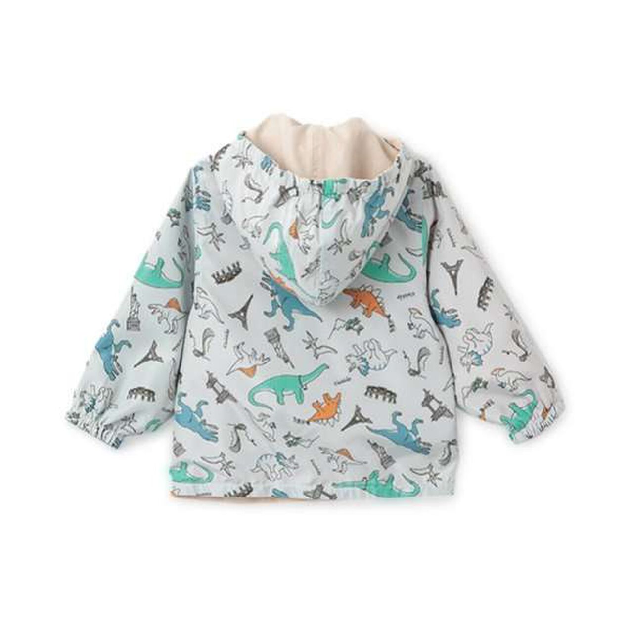 Dinosaur Reversible Windbreaker,Beige, large image number 16