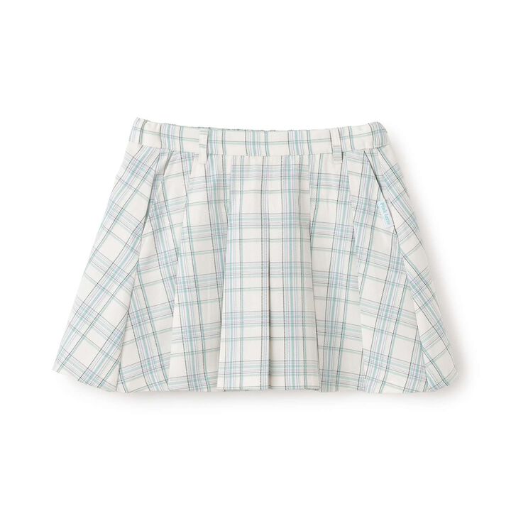 Checkered Front Pleated Skirt,Light beige, medium image number 9