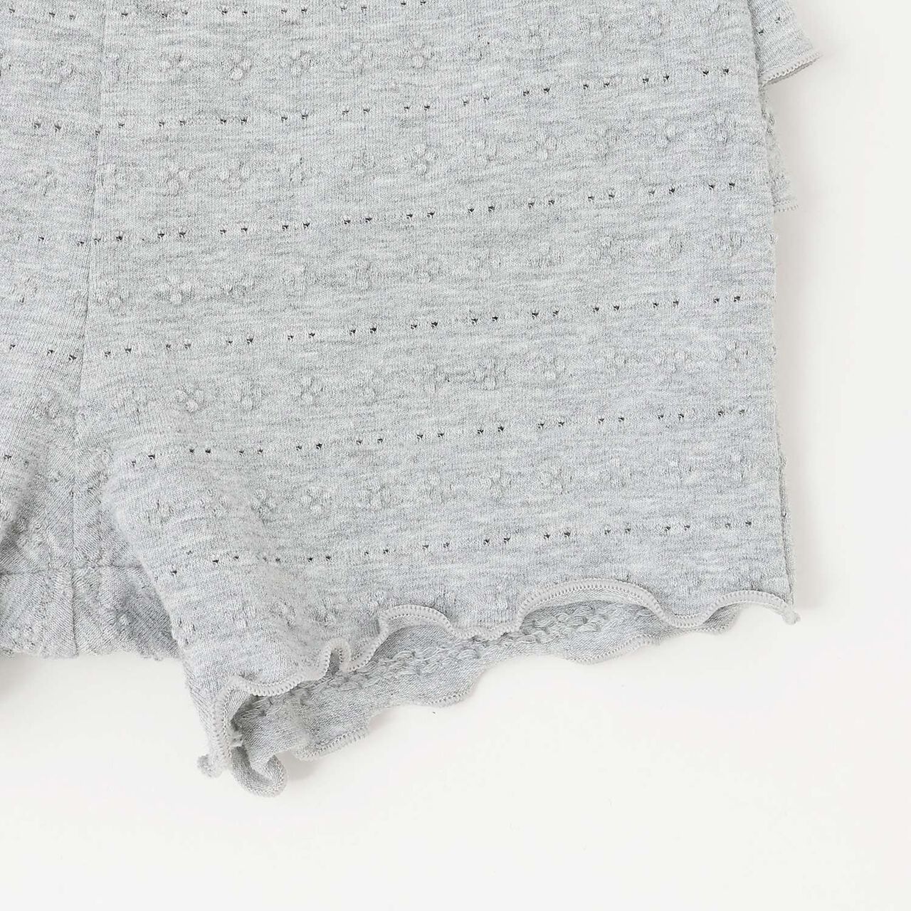 Eyelet Half-Length Leggings,Gray, large image number 3