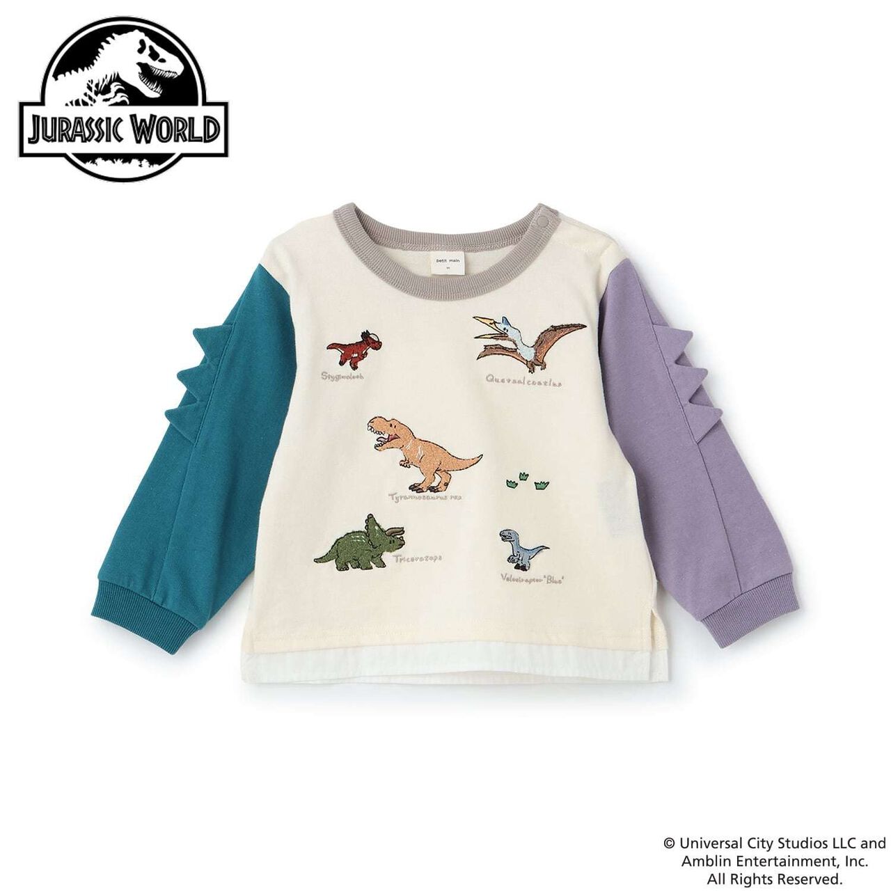 [JURASSIC WORLD] Embroidered Long-Sleeve T-Shirt,Mustard, large image number 3