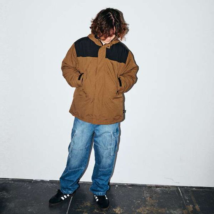 Water-Repellent Nylon 3-Way Coat with Boa Inner,Khaki, medium image number 1